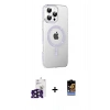 MARSİLYAN™- iPhone 16 Pro Max Kılıf Yörünge Koleksiyonu - Siyah Buffer Hayalet Cam Ekran Koruyucu + Bilvis Titan Kamera Lens - SH