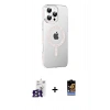 MARSİLYAN™- iPhone 16 Pro Max Kılıf Yörünge Koleksiyonu - Siyah Buffer Hayalet Cam Ekran Koruyucu + Bilvis Titan Kamera Lens - TMGI