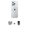 MARSİLYAN™- iPhone 16 Pro Max Kılıf Yörünge Koleksiyonu - Siyah Buffer Hayalet Cam Ekran Koruyucu + Pers Alüminyum Kamera Lens - GI