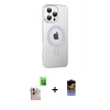MARSİLYAN™- iPhone 16 Pro Max Kılıf Yörünge Koleksiyonu - Siyah Buffer Hayalet Cam Ekran Koruyucu + Natural Grey Raze Metal Kamera Lens
