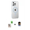 MARSİLYAN™- iPhone 16 Pro Max Kılıf Yörünge Koleksiyonu - Siyah Buffer Hayalet Cam Ekran Koruyucu + Natural Grey Raze Metal Kamera Lens