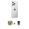 MARSİLYAN™- iPhone 16 Pro Max Kılıf Yörünge Koleksiyonu - Siyah Buffer Hayalet Cam Ekran Koruyucu + Pers Alüminyum Kamera Lens - CLTM