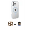 MARSİLYAN™- iPhone 16 Pro Max Kılıf Yörünge Koleksiyonu - Siyah Buffer Hayalet Cam Ekran Koruyucu + Pers Alüminyum Kamera Lens - CLTM