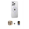MARSİLYAN™- iPhone 16 Pro Max Kılıf Yörünge Koleksiyonu - Siyah Buffer Hayalet Cam Ekran Koruyucu + Pers Alüminyum Kamera Lens - CLTM