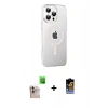 MARSİLYAN™- iPhone 16 Pro Max Kılıf Yörünge Koleksiyonu - Siyah Buffer Hayalet Cam Ekran Koruyucu + Raze Metal Kamera Lens - NLGY