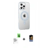 MARSİLYAN™- iPhone 16 Pro Max Kılıf Yörünge Koleksiyonu - Siyah Buffer Hayalet Cam Ekran Koruyucu + Raze Metal Kamera Lens - BZ
