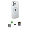 MARSİLYAN™- iPhone 16 Pro Max Kılıf Yörünge Koleksiyonu - Siyah Buffer Hayalet Cam Ekran Koruyucu + Raze Metal Kamera Lens - SH
