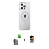 MARSİLYAN™- iPhone 16 Pro Max Kılıf Yörünge Koleksiyonu - Siyah Buffer Hayalet Cam Ekran Koruyucu + Raze Metal Kamera Lens - SH