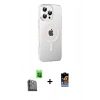 MARSİLYAN™- iPhone 16 Pro Max Kılıf Yörünge Koleksiyonu - Siyah Buffer Hayalet Cam Ekran Koruyucu + Raze Metal Kamera Lens - SH