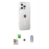 MARSİLYAN™- iPhone 16 Pro Max Kılıf Yörünge Koleksiyonu - Siyah Joko Magic 5D Cam + Natural Grey Raze Metal Kamera Lens