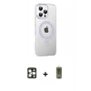 MARSİLYAN™- iPhone 16 Pro Max Kılıf Yörünge Koleksiyonu - Siyah Joko Magic 5D Hayalet Cam + PVD Metal Kamera Lens - GD