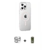 MARSİLYAN™- iPhone 16 Pro Max Kılıf Yörünge Koleksiyonu - Siyah Joko Magic 5D Hayalet Cam + Pers Alüminyum Kamera Lens - GS