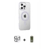 MARSİLYAN™- iPhone 16 Pro Max Kılıf Yörünge Koleksiyonu - Siyah Joko Magic 5D Hayalet Cam + Pers Alüminyum Kamera Lens - GS