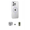 MARSİLYAN™- iPhone 16 Pro Max Kılıf Yörünge Koleksiyonu - Siyah Joko Magic 5D Hayalet Cam + Pers Alüminyum Kamera Lens - GI