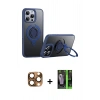MARSİLYAN™- iPhone 16 Pro Max Kılıf Zirve Çizgi Prime - Şeffaf 360 Full Body Arka Koruyucu + Pers Alüminyum Kamera Lens - CLTM