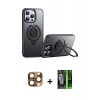 MARSİLYAN™- iPhone 16 Pro Max Kılıf Zirve Çizgi Prime - Şeffaf 360 Full Body Arka Koruyucu + Pers Alüminyum Kamera Lens - CLTM