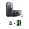 MARSİLYAN™- iPhone 16 Pro Max Kılıf Zirve Çizgi Prime - Şeffaf 360 Full Body Arka Koruyucu + PVD Metal Kamera Lens - GS