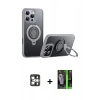 MARSİLYAN™- iPhone 16 Pro Max Kılıf Zirve Çizgi Prime - Şeffaf 360 Full Body Arka Koruyucu + PVD Metal Kamera Lens - GS