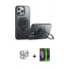 MARSİLYAN™- iPhone 16 Pro Max Kılıf Zirve Çizgi Prime - Şeffaf 360 Full Body Arka Koruyucu + Pers Alüminyum Kamera Lens - GS