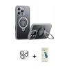 MARSİLYAN™- iPhone 16 Pro Max Kılıf Zirve Çizgi Prime - Şeffaf Pasifik Cam Ekran Koruyucu + Pers Alüminyum Kamera Lens - GS