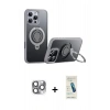 MARSİLYAN™- iPhone 16 Pro Max Kılıf Zirve Çizgi Prime - Şeffaf Pasifik Cam Ekran Koruyucu + Pers Alüminyum Kamera Lens - GI