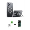 MARSİLYAN™- iPhone 16 Pro Max Kılıf Zirve Çizgi Prime - Siyah 360 Mat Full Body Arka Koruyucu + Raze Metal Kamera Lens - BZ