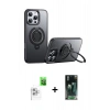 MARSİLYAN™- iPhone 16 Pro Max Kılıf Zirve Çizgi Prime - Siyah 360 Mat Full Body Arka Koruyucu + Raze Metal Kamera Lens - BZ