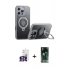 MARSİLYAN™- iPhone 16 Pro Max Kılıf Zirve Çizgi Prime - Siyah 360 Mat Full Body Arka Koruyucu + Bilvis Titan Kamera Lens - GS