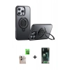 MARSİLYAN™- iPhone 16 Pro Max Kılıf Zirve Çizgi Prime - Siyah 360 Mat Full Body Arka Koruyucu + Raze Metal Kamera Lens - NLGY