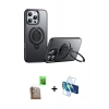 MARSİLYAN™- iPhone 16 Pro Max Kılıf Zirve Çizgi Prime - Siyah 3D Antistatik Cam Ekran Koruyucu + Raze Metal Kamera Lens - CLTM