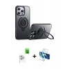 MARSİLYAN™- iPhone 16 Pro Max Kılıf Zirve Çizgi Prime - Siyah 3D Antistatik Cam Ekran Koruyucu + Raze Metal Kamera Lens - BZ