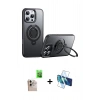 MARSİLYAN™- iPhone 16 Pro Max Kılıf Zirve Çizgi Prime - Siyah 3D Antistatik Cam Ekran Koruyucu + Raze Metal Kamera Lens - NLGY