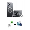 MARSİLYAN™- iPhone 16 Pro Max Kılıf Zirve Çizgi Prime - Siyah 3D Antistatik Cam Ekran Koruyucu + Raze Metal Kamera Lens - BZ
