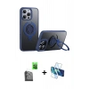 MARSİLYAN™- iPhone 16 Pro Max Kılıf Zirve Çizgi Prime - Siyah 3D Antistatik Cam Ekran Koruyucu + Raze Metal Kamera Lens - SH