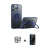 MARSİLYAN™- iPhone 16 Pro Max Kılıf Zirve Çizgi Prime - Siyah 3D Antistatik Hayalet Cam Ekran Koruyucu + Pers Alüminyum Kamera Lens - GI