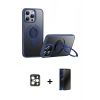 MARSİLYAN™- iPhone 16 Pro Max Kılıf Zirve Çizgi Prime - Siyah 3D Antistatik Hayalet Cam Ekran Koruyucu + PVD Metal Kamera Lens - GD