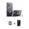 MARSİLYAN™- iPhone 16 Pro Max Kılıf Zirve Çizgi Prime - Siyah 3D Antistatik Hayalet Cam Ekran Koruyucu + PVD Metal Kamera Lens - GS