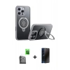 MARSİLYAN™- iPhone 16 Pro Max Kılıf Zirve Çizgi Prime - Siyah 3D Antistatik Hayalet Cam Ekran Koruyucu + Raze Metal Kamera Lens - SH