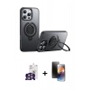 MARSİLYAN™- iPhone 16 Pro Max Kılıf Zirve Çizgi Prime - Siyah 3D Antistatik Mat Seramik Nano Ekran Koruyucu + Bilvis Titan Kamera Lens - GS