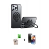 MARSİLYAN™- iPhone 16 Pro Max Kılıf Zirve Çizgi Prime - Siyah 3D Antistatik Mat Seramik Nano Ekran Koruyucu + Raze Metal Kamera Lens - NLGY