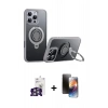 MARSİLYAN™- iPhone 16 Pro Max Kılıf Zirve Çizgi Prime - Siyah 3D Antistatik Mat Seramik Nano Ekran Koruyucu + Bilvis Titan Kamera Lens - GS