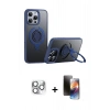 MARSİLYAN™- iPhone 16 Pro Max Kılıf Zirve Çizgi Prime - Siyah 3D Antistatik Mat Seramik Nano Ekran Koruyucu + Gümüş Pers Alüminyum Kamera Lens
