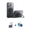 MARSİLYAN™- iPhone 16 Pro Max Kılıf Zirve Çizgi Prime - Siyah 3D Antistatik Seramik Nano Ekran Koruyucu + Bilvis Titan Kamera Lens - SH