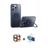 MARSİLYAN™- iPhone 16 Pro Max Kılıf Zirve Çizgi Prime - Siyah 3D Antistatik Seramik Nano Ekran Koruyucu + Pers Alüminyum Kamera Lens - CLTM