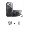 MARSİLYAN™- iPhone 16 Pro Max Kılıf Zirve Çizgi Prime - Siyah Bilvis 3D Cam Ekran Koruyucu + Pers Alüminyum Kamera Lens - GS