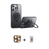 MARSİLYAN™- iPhone 16 Pro Max Kılıf Zirve Çizgi Prime - Siyah Bilvis 3D Cam Ekran Koruyucu + Pers Alüminyum Kamera Lens - CLTM
