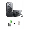 MARSİLYAN™- iPhone 16 Pro Max Kılıf Zirve Çizgi Prime - Siyah Bilvis 3D Cam Ekran Koruyucu + Raze Metal Kamera Lens - SH
