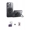 MARSİLYAN™- iPhone 16 Pro Max Kılıf Zirve Çizgi Prime - Siyah Bilvis 3D Cam Ekran Koruyucu + Siyah Bilvis Titan Kamera Lens
