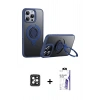 MARSİLYAN™- iPhone 16 Pro Max Kılıf Zirve Çizgi Prime - Siyah Bilvis 3X AR HD Cam Ekran Koruyucu + PVD Metal Kamera Lens - SH
