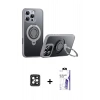 MARSİLYAN™- iPhone 16 Pro Max Kılıf Zirve Çizgi Prime - Siyah Bilvis 3X AR HD Cam Ekran Koruyucu + PVD Metal Kamera Lens - SH